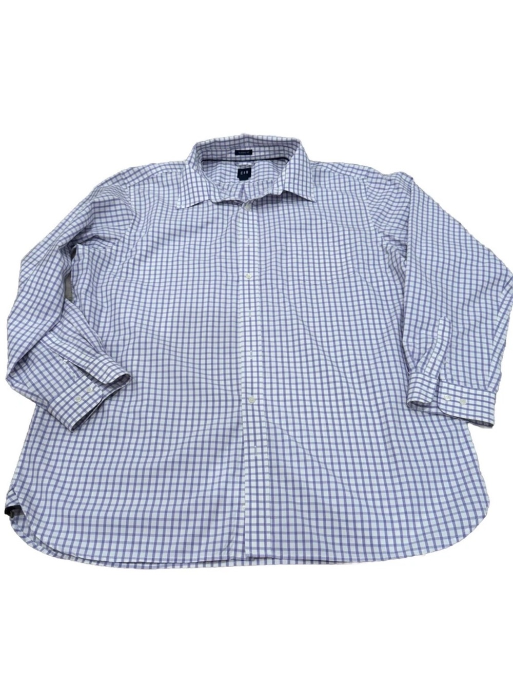 GAP Men’s Blue and White Checked Dress Shirt